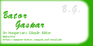 bator gaspar business card